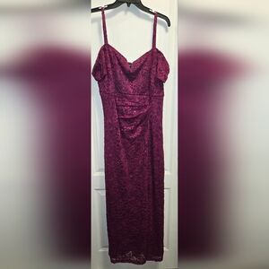 Elegant Burgundy Lace Dress